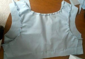 Initial top section for dress pinned and ready to sew